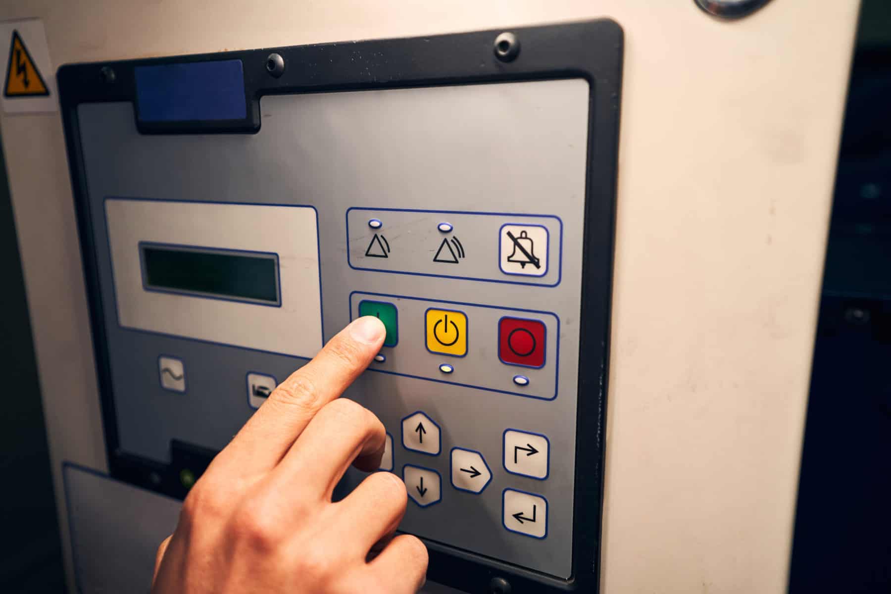 Engineer performing equipment inspection